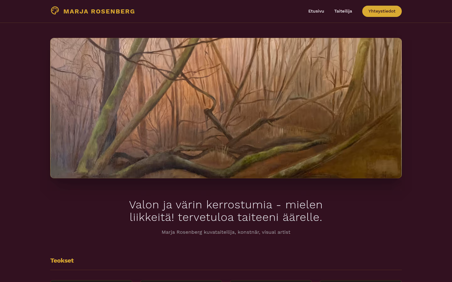 Marja Rosenberg Art — Taidemaalarin verkkosivusto
